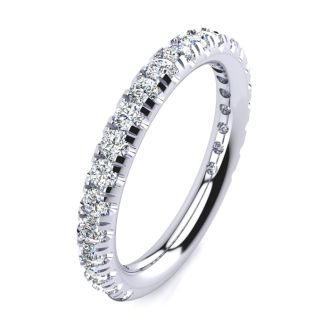 0.90 Carat Diamond Wedding Band in 14 Karat White Gold