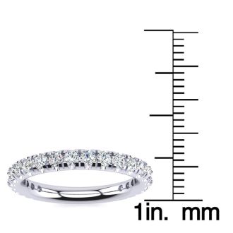 0.90 Carat Diamond Wedding Band in 14 Karat White Gold