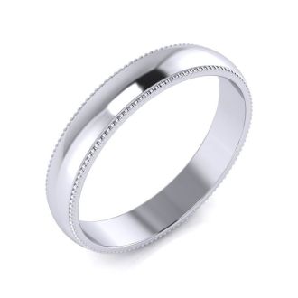 4MM Heavy Comfort Fit Milgrain Ladies & Mens Wedding Band Super Jeweler Men Accessories Jewelry Rings 5.4 g 14K 
