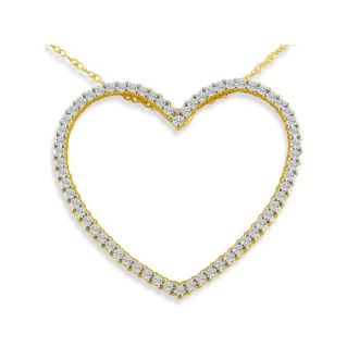 Estate Jewelry 1/2ct Diamond Heart Necklace in 10 Karat Yellow Gold