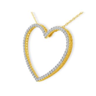 Estate Jewelry 1/2ct Diamond Heart Necklace in 10 Karat Yellow Gold