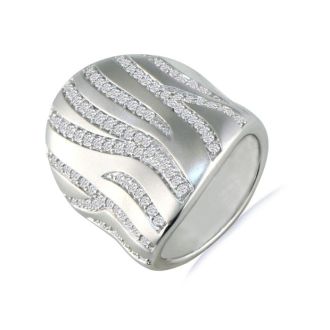 Right Hand Diamond Rings: Bold 4/5ct Cigar Band Diamond Fashion Ring in 14k White Gold