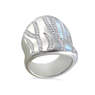 Right Hand Diamond Rings: Bold 4/5ct Cigar Band Diamond Fashion Ring in 14k White Gold