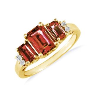 Garnet Ring: Garnet Jewelry: Regal 2 1/3ct Garnet and Diamond Ring in 14k Yellow Gold