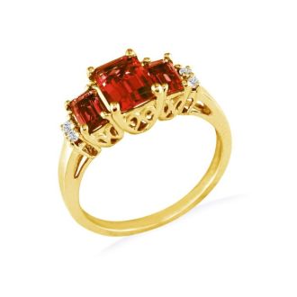 Garnet Ring: Garnet Jewelry: Regal 2 1/3ct Garnet and Diamond Ring in 14k Yellow Gold
