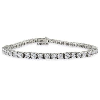 6ct Classic Diamond Tennis Bracelet Set in 14k White Gold