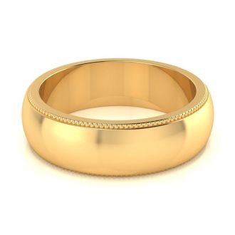 Super Jeweler Men Accessories Jewelry Rings 4.9 g 14K 6MM Milgrain Ladies & Mens Wedding Band 