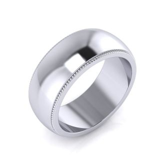 Super Jeweler Men Accessories Jewelry Rings 8MM Heavy Milgrain Ladies & Mens Wedding Band 