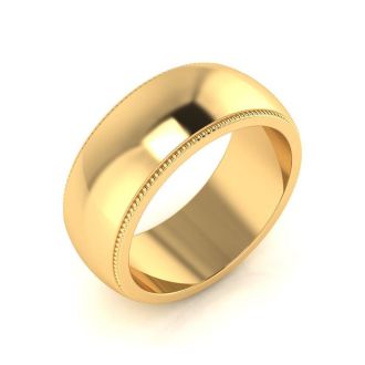 8MM Heavy Milgrain Ladies & Mens Wedding Band 8.5 g 18K Super Jeweler Men Accessories Jewelry Rings 