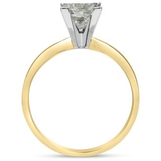 CUSTOM 1 Carat RADIANT Cut Diamond Solitaire Engagement Ring In 14 Karat Yellow Gold