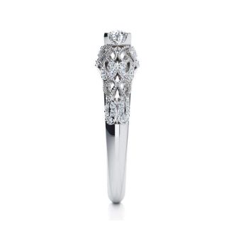 1/2 Carat Vintage Diamond Engagement Ring In 14 Karat White Gold