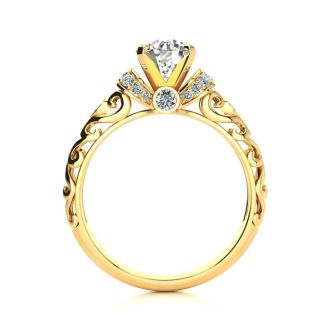 1 1/4 Carat Vintage Diamond Engagement Ring In 14 Karat Yellow Gold