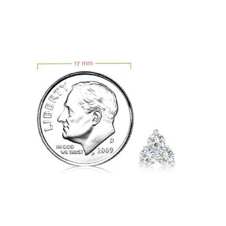 1/2ct Three Diamond Triangle Stud Earrings In 14K White Gold