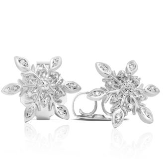 Diamond Snowflake Stud Earrings