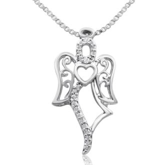 Sterling Silver Padlock Dancing Diamond Pendant (0.02ct)