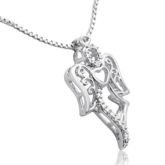 Diamond Accent Angel Heart Necklace, 18 Inches