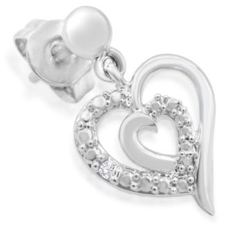 Diamond Accent Heart Dangle Earrings