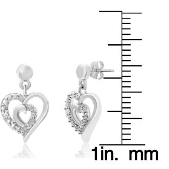 Diamond Accent Heart Dangle Earrings