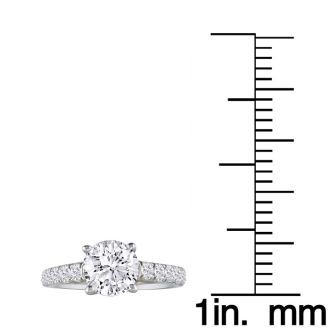 Hansa 3/4ct Diamond Round Engagement Ring in 18k White Gold, H-I, SI2-I1,Available Ring Sizes 4-9.5