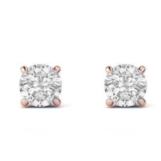 1/4 Carat Diamond Stud Earrings In 14 Karat Rose Gold