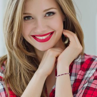 Ruby Bracelet; Ruby Tennis Bracelet; 5 1/3 Carat Ruby And Diamond Alternating Tennis Bracelet In 14 Karat White Gold