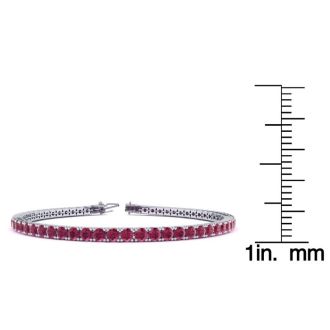 Ruby Bracelet; Ruby Tennis Bracelet; 5 Carat Ruby Tennis Bracelet In 14 Karat White Gold