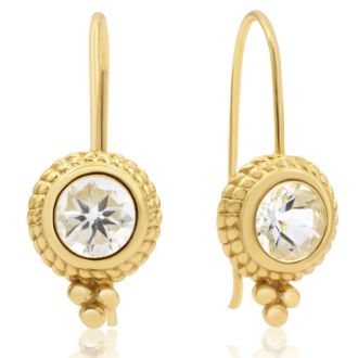 Aquamarine Earrings: Aquamarine Jewelry: 1 3/4 Carat Aquamarine Dangle Earrings With Rope Detail In 14K Yellow Gold Over Sterling Silver