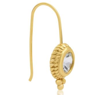 Aquamarine Earrings: Aquamarine Jewelry: 1 3/4 Carat Aquamarine Dangle Earrings With Rope Detail In 14K Yellow Gold Over Sterling Silver