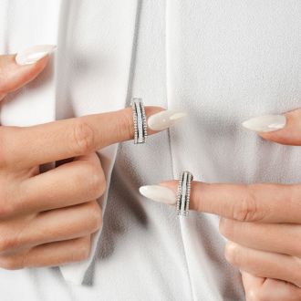 1 Carat Baguette and Round Colorless Diamond Hoop Earrings In Sterling Silver. Amazing Looking For A Great Price!
