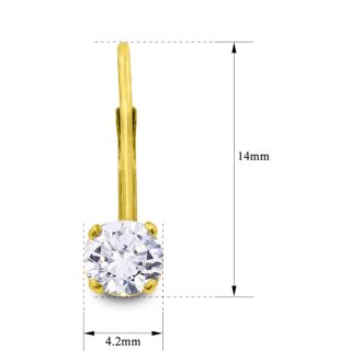 Diamond Drop Earrings: 1/4 Carat Diamond Drop Earrings in 14k Yellow Gold