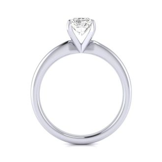 3/4ct Radiant Cut Diamond Solitaire Engagement Ring In 14K White Gold
