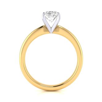 3/4ct Radiant Cut Diamond Solitaire Engagement Ring In 14K Yellow Gold