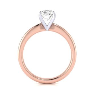 3/4ct Radiant Cut Diamond Solitaire Engagement Ring In 14K Rose Gold