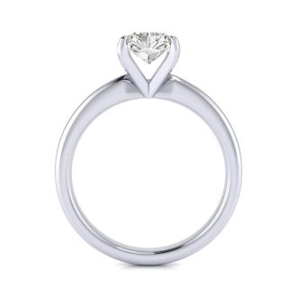 1ct Radiant Cut Diamond Solitaire Engagement Ring In 14K White Gold