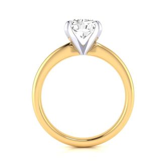 1 1/2ct Radiant Cut Diamond Solitaire Engagement Ring In 14K Yellow Gold