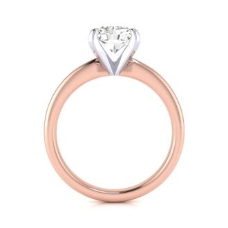 1 1/2ct Radiant Cut Diamond Solitaire Engagement Ring In 14K Rose Gold