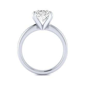 2ct Radiant Cut Diamond Solitaire Engagement Ring In 14K White Gold