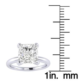 2ct Radiant Cut Diamond Solitaire Engagement Ring In 14K White Gold