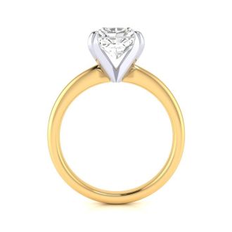 2ct Radiant Cut Diamond Solitaire Engagement Ring In 14K Yellow Gold