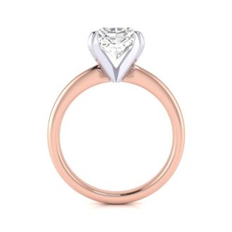 2ct Radiant Cut Diamond Solitaire Engagement Ring In 14K Rose Gold
