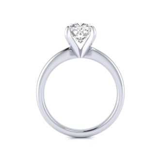 2ct Cushion Cut Diamond Solitaire Engagement Ring In 14K White Gold