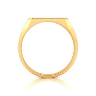 14K Yellow Gold Mens Octagon Signet Ring With Free Custom Engraving