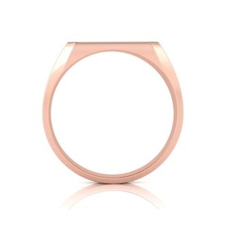 14K Rose Gold Mens Octagon Signet Ring With Free Custom Engraving
