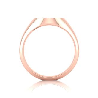14K Rose Gold Mens Oval Signet Ring With Free Custom Engraving