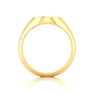 14K Yellow Gold Mens Oval Signet Ring