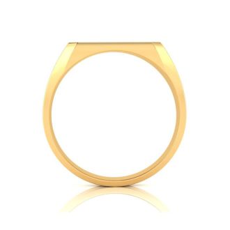 14K Yellow Gold Mens Octagon Signet Ring