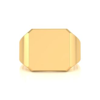 14K Yellow Gold Mens Octagon Signet Ring