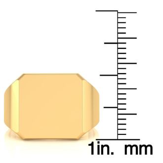 14K Yellow Gold Mens Octagon Signet Ring