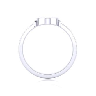 14K White Gold Ladies Oval Signet Ring With Free Custom Engraving