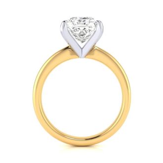 2 1/2ct Princess Cut Diamond Solitaire Engagement Ring In 14K Yellow Gold
